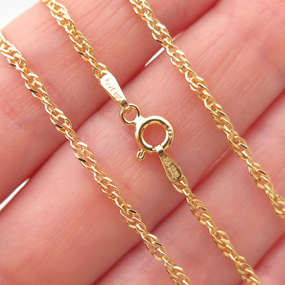 Karizia Spa KA-1772 925 Sterling Gold Plated Italy Singapore Chain Necklace 28"