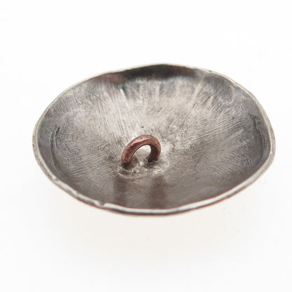 Old Pawn 925 Sterling Silver Vintage Southwestern Oxidized Tribal Concho Button