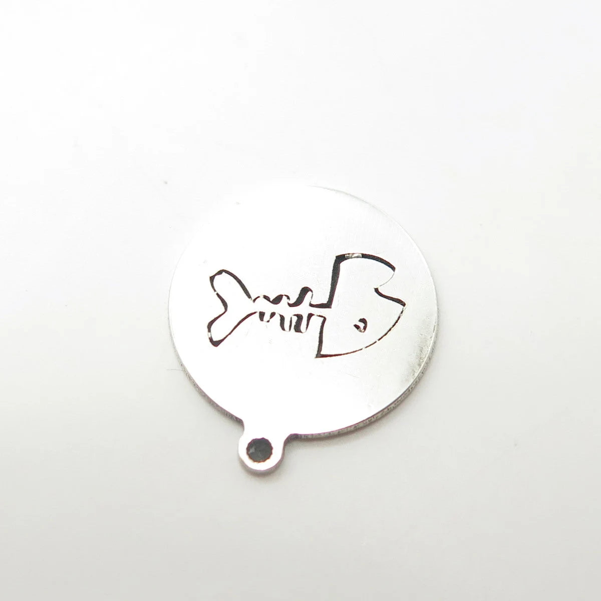 925 Sterling Silver USA Two In Town Skeleton Fish Charm Pendant