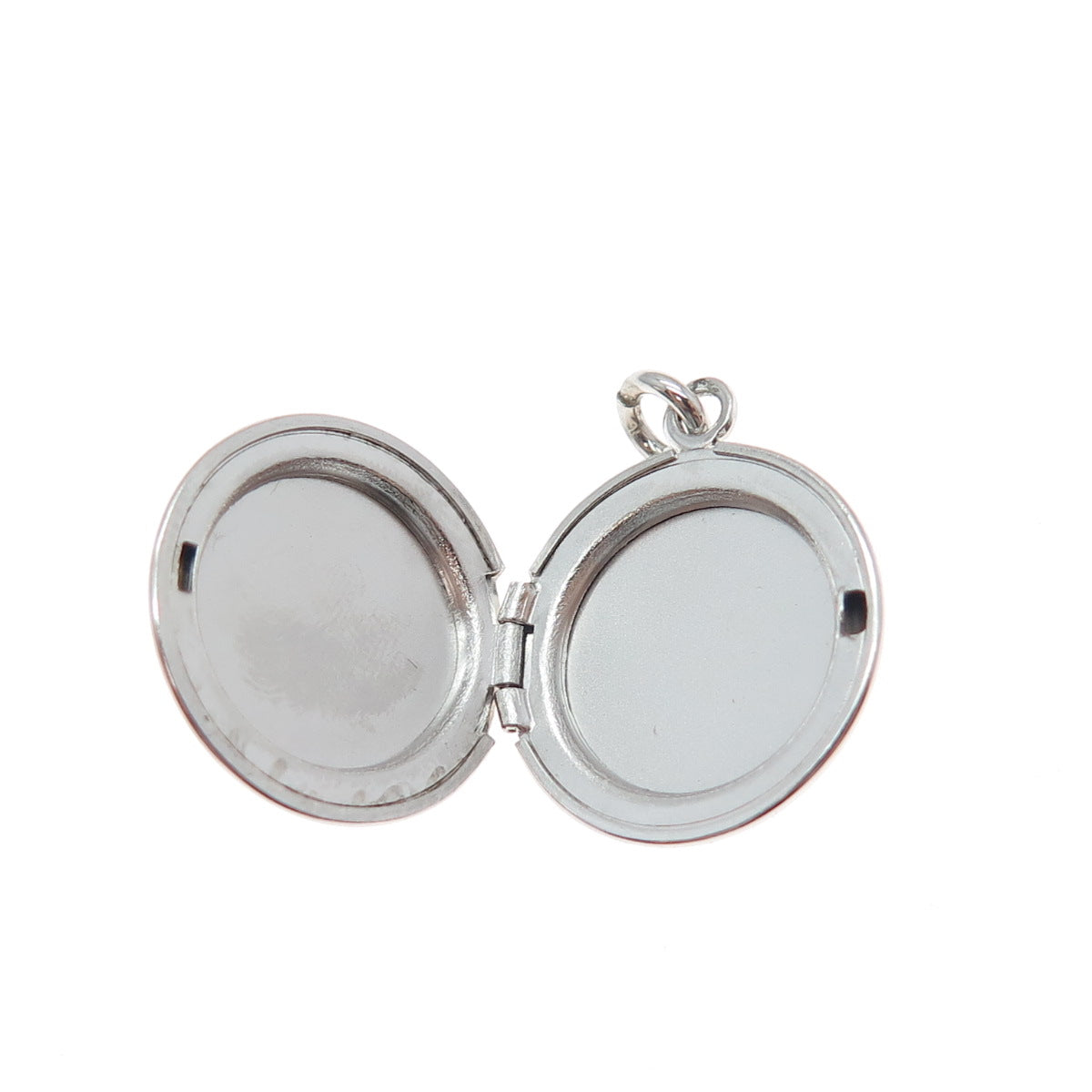 LAMODE 925 Sterling Silver Vintage Girl Profile Minimalist Locket Charm Pendant