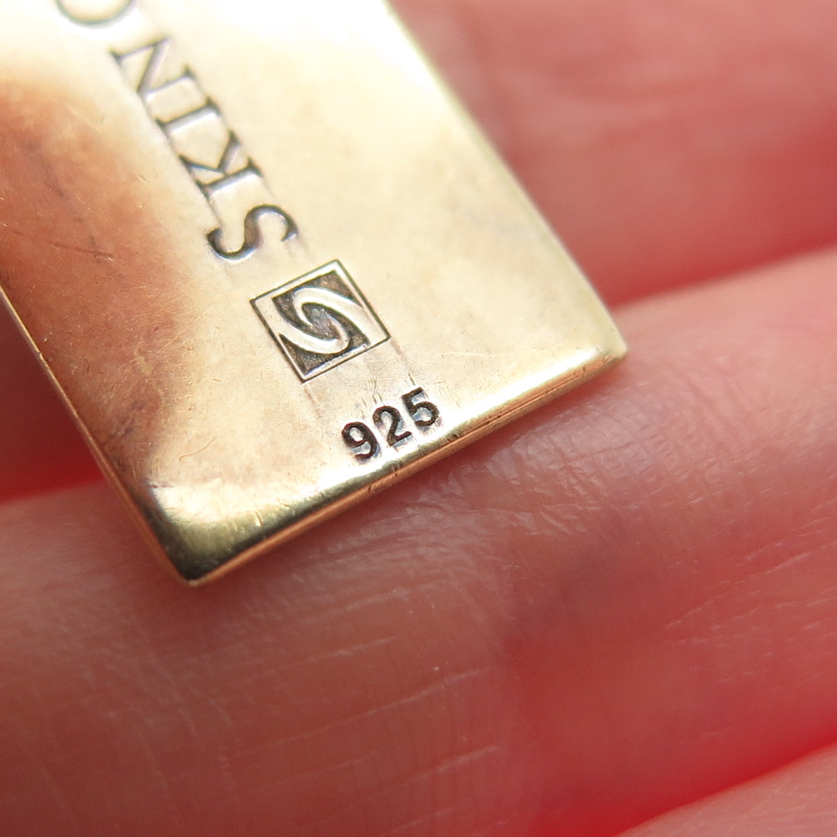 925 Sterling Silver Gold Plated Vintage SkinCeuticals C E Ferulic Tag Pendant