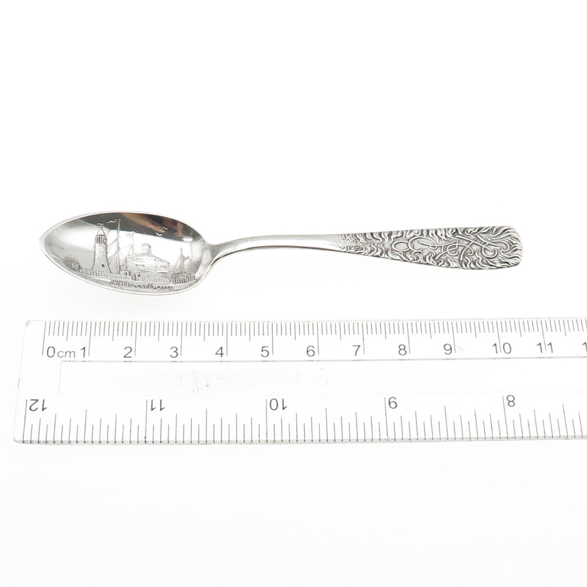Wallace 925 Sterling Silver Antique Art Deco Fort Dearborn Chicago Coffee Spoon