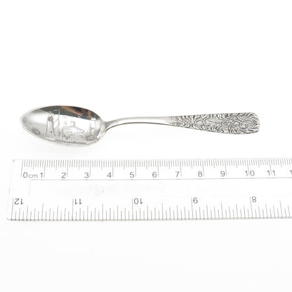 Wallace 925 Sterling Silver Antique Art Deco Fort Dearborn Chicago Coffee Spoon