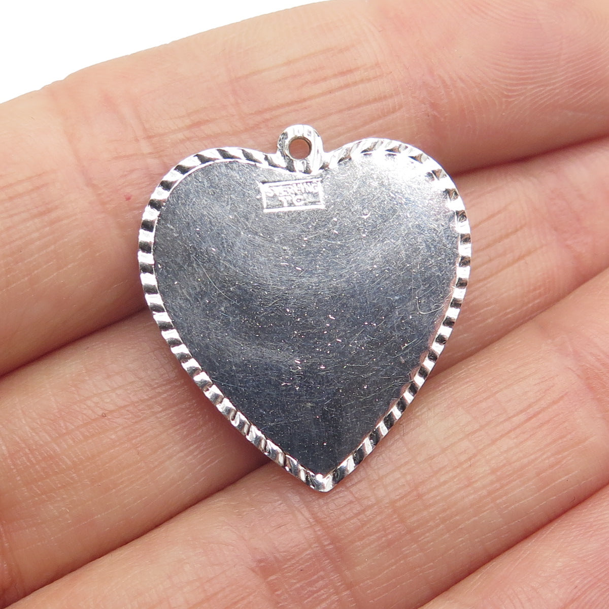 TOWN & COUTRY Sterling Silver Vintage Rhinestone "Graduation Day" Heart Pendant
