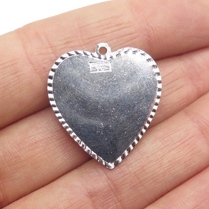 TOWN & COUTRY Sterling Silver Vintage Rhinestone "Graduation Day" Heart Pendant