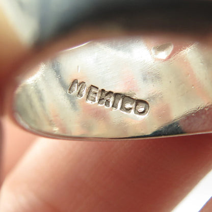 925 Sterling Silver Vintage Mexico Modernist Wide Ring Size 6.25