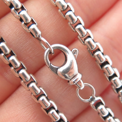 DAVID YURMAN 925 Sterling Silver Round Box Chain Necklace 24"