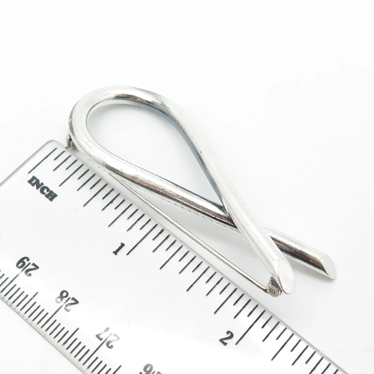 999 Silver Vintage Mexico Ribbon Pin Brooch