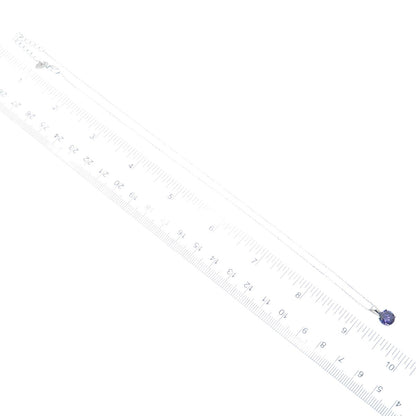925 Sterling Silver Round-Cut Nano Amethyst Cable Chain Necklace 16-18"