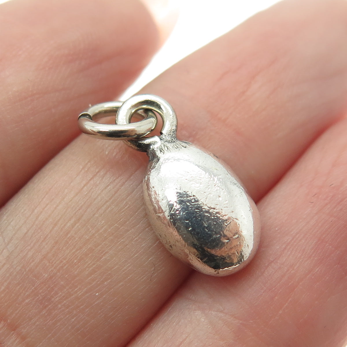 925 Sterling Silver Vintage Modernist Oxidized Minimalist Charm Pendant