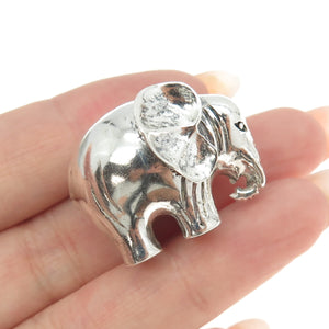 925 Sterling Silver Vintage Elephant For Good Luck Miniature / Figurine