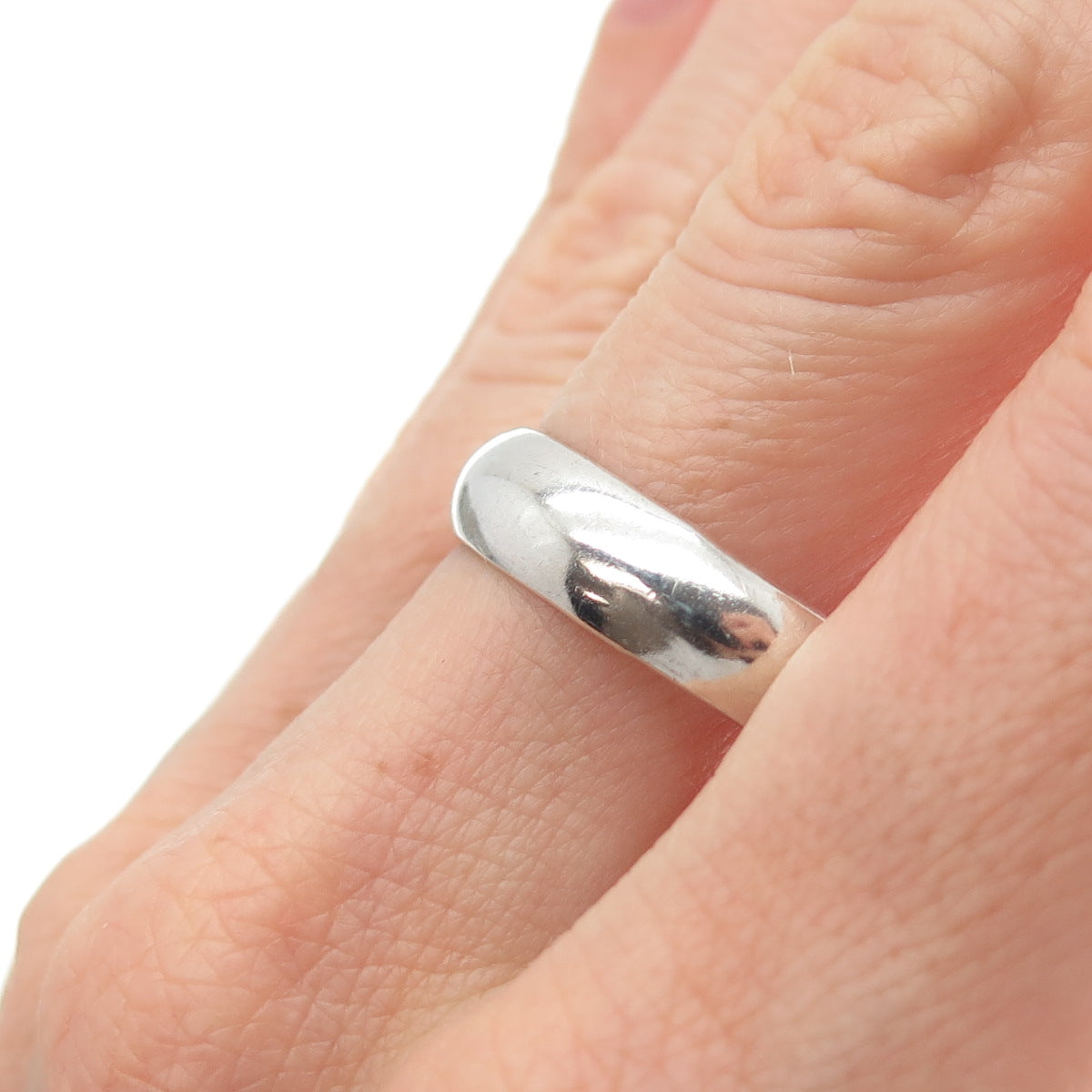 925 Sterling Silver Vintage Mexico Classic Wedding Band Ring Size 11.75