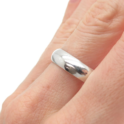 925 Sterling Silver Vintage Mexico Classic Wedding Band Ring Size 11.75