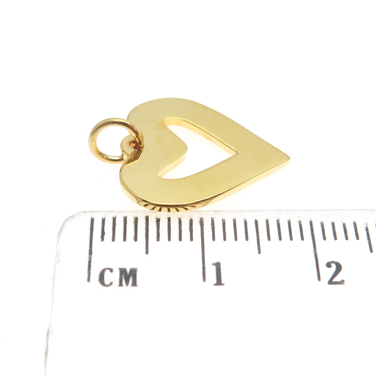 925 Sterling Silver Gold Plated Open Heart Minimalist Charm Pendant