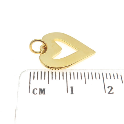 925 Sterling Silver Gold Plated Open Heart Minimalist Charm Pendant