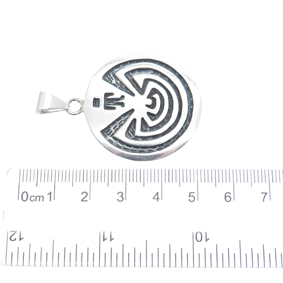 925 Sterling Silver Vintage Aztec Maze Pendant