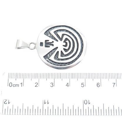 925 Sterling Silver Vintage Aztec Maze Pendant