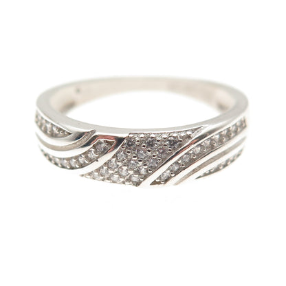 925 Sterling Silver Round-Cut C Z Ring Size 7