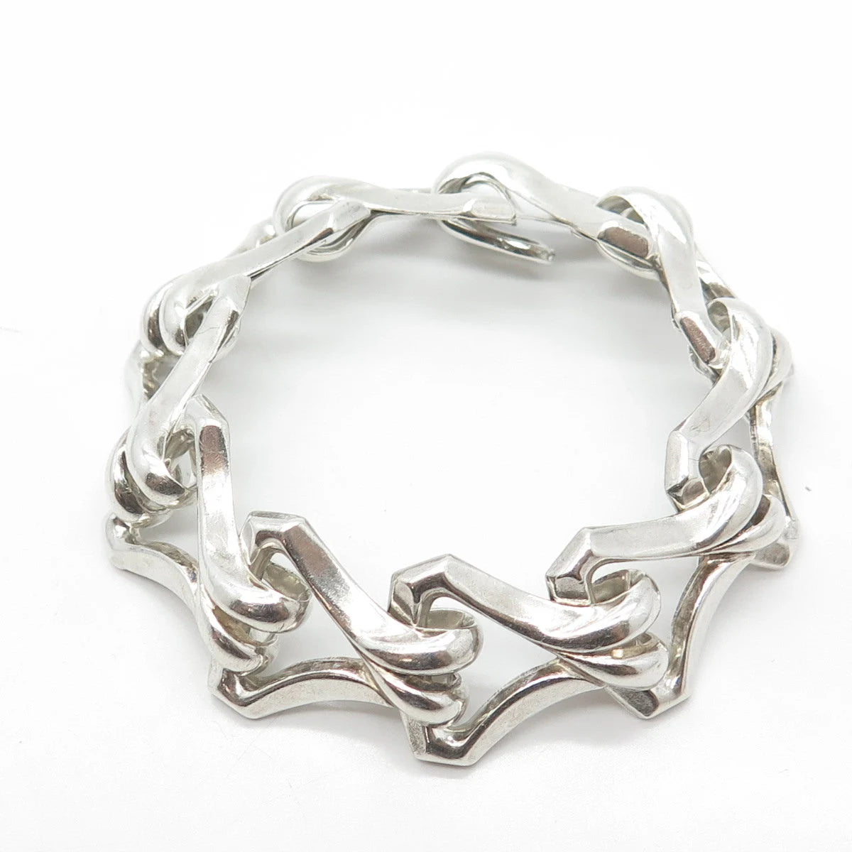 925 Sterling Silver Vintage Rare Link Bracelet 6.75"