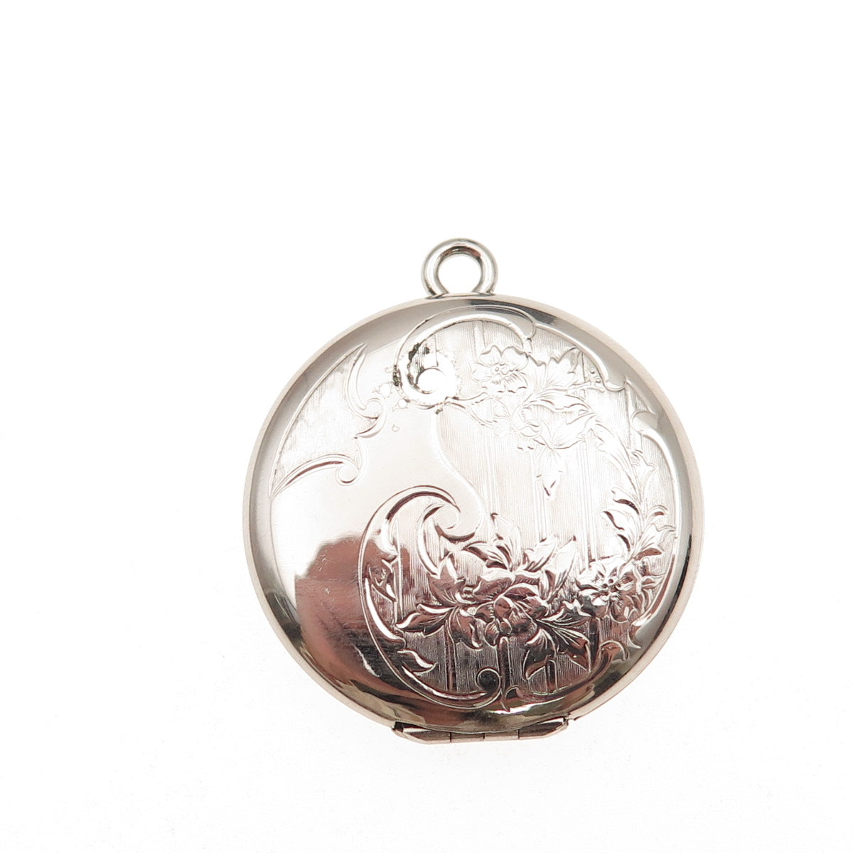 Danecraft 925 Sterling Silver Antique Art Deco Engraved Floral Locket Pendant
