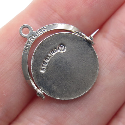 FRENCH & FRANKLIN 925 Sterling Silver Vintage NY Empire State Minimalist Pendant