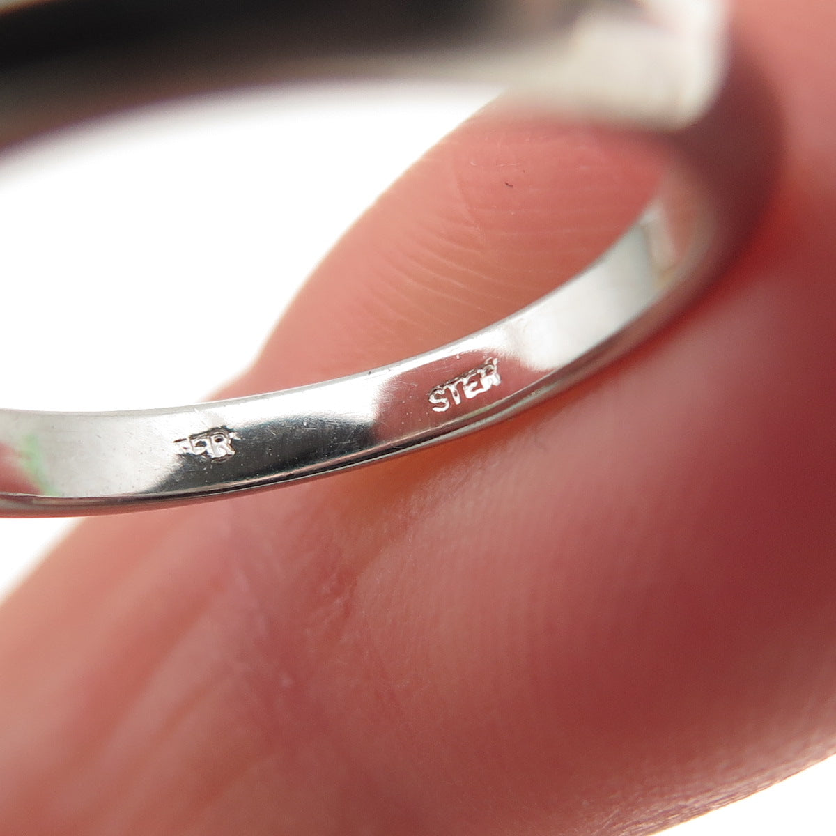 925 Sterling Silver Triangle-Cut C Z Engagement Ring Size 6