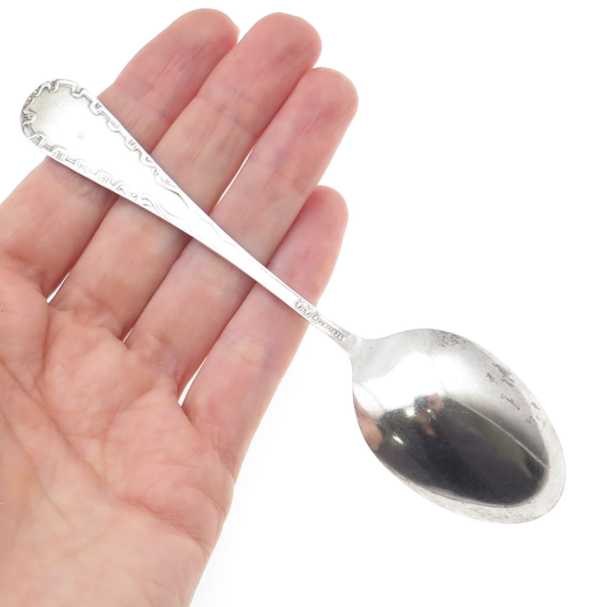 PAYE & BAKER 925 Sterling Silver Antique Art Deco Enamel Mexico Coffee Spoon