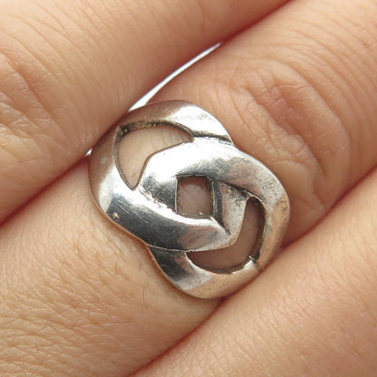 925 Sterling Silver Vintage Knot Modernist Ring Size 6