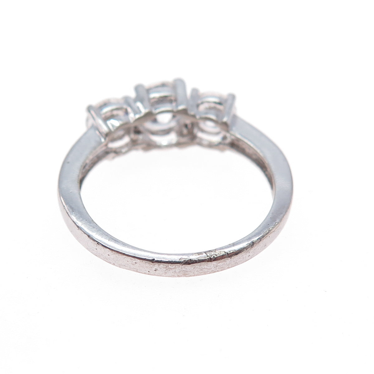 925 Sterling Silver Round-Cut C Z Engagement Ring Size 7.25