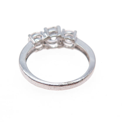 925 Sterling Silver Round-Cut C Z Engagement Ring Size 7.25