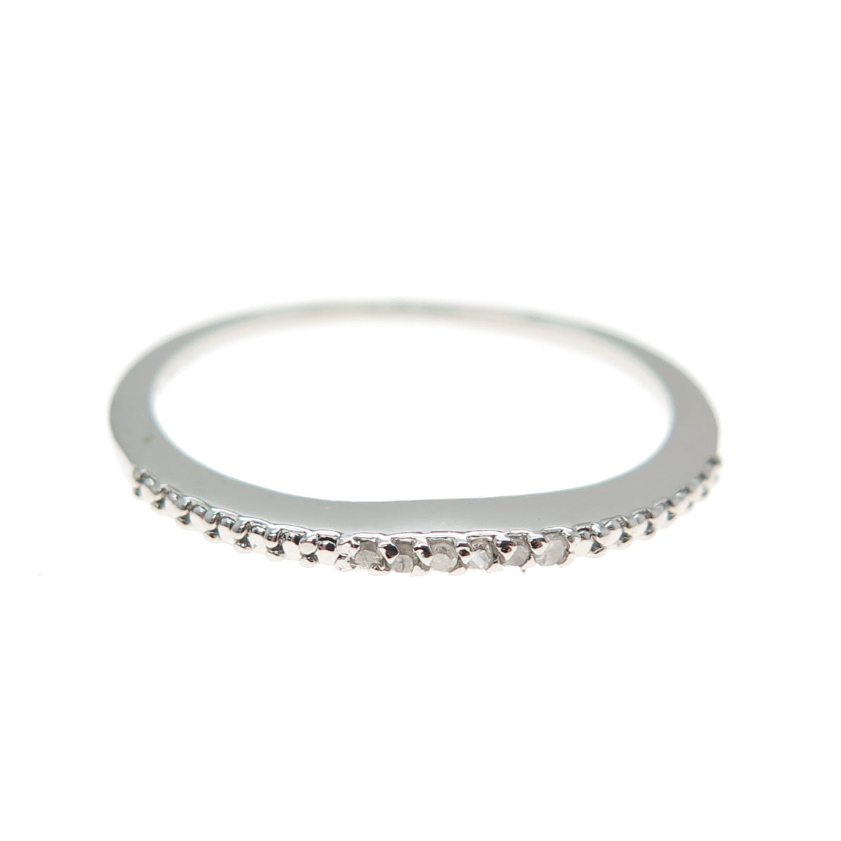 DBJ DEE BERKLE 925 Sterling Silver Real Diamond Stackable Ring Size 10