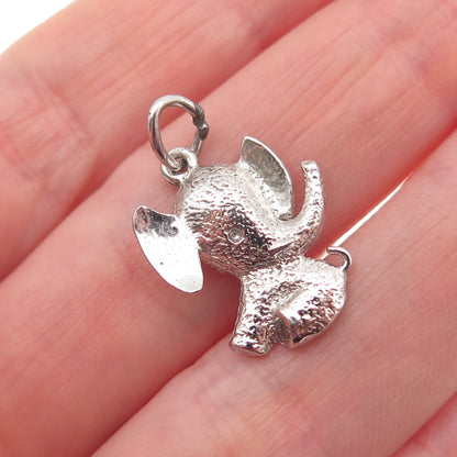 925 Sterling Silver Vintage Baby Elephant Mini Charm Pendant