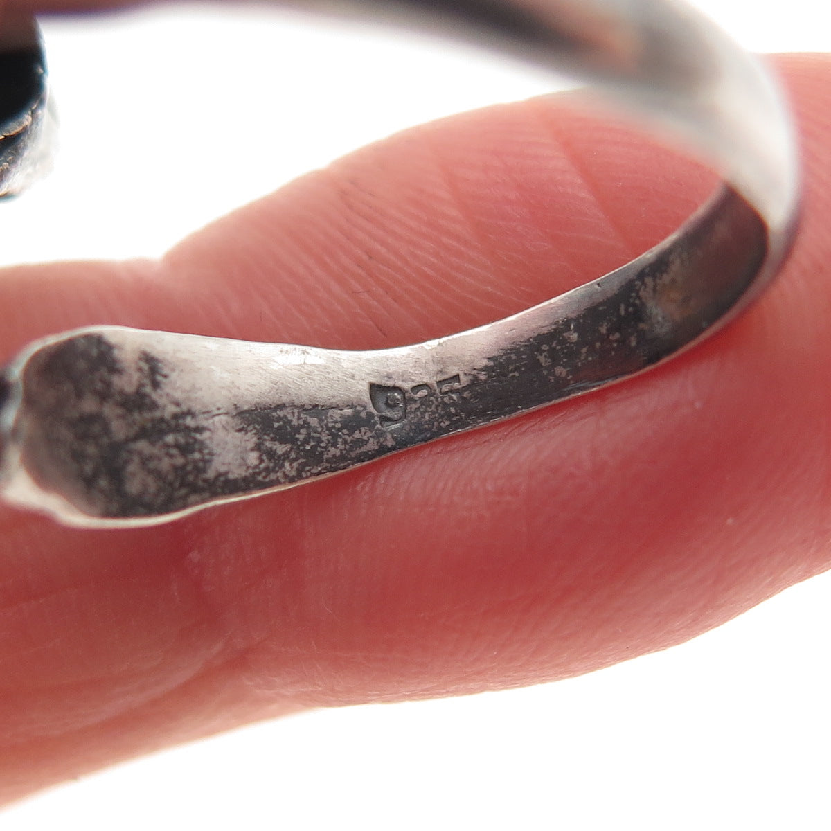 925 Sterling Silver Vintage Aries Zodiac Sign Oxidized Adjustable Ring Size 6