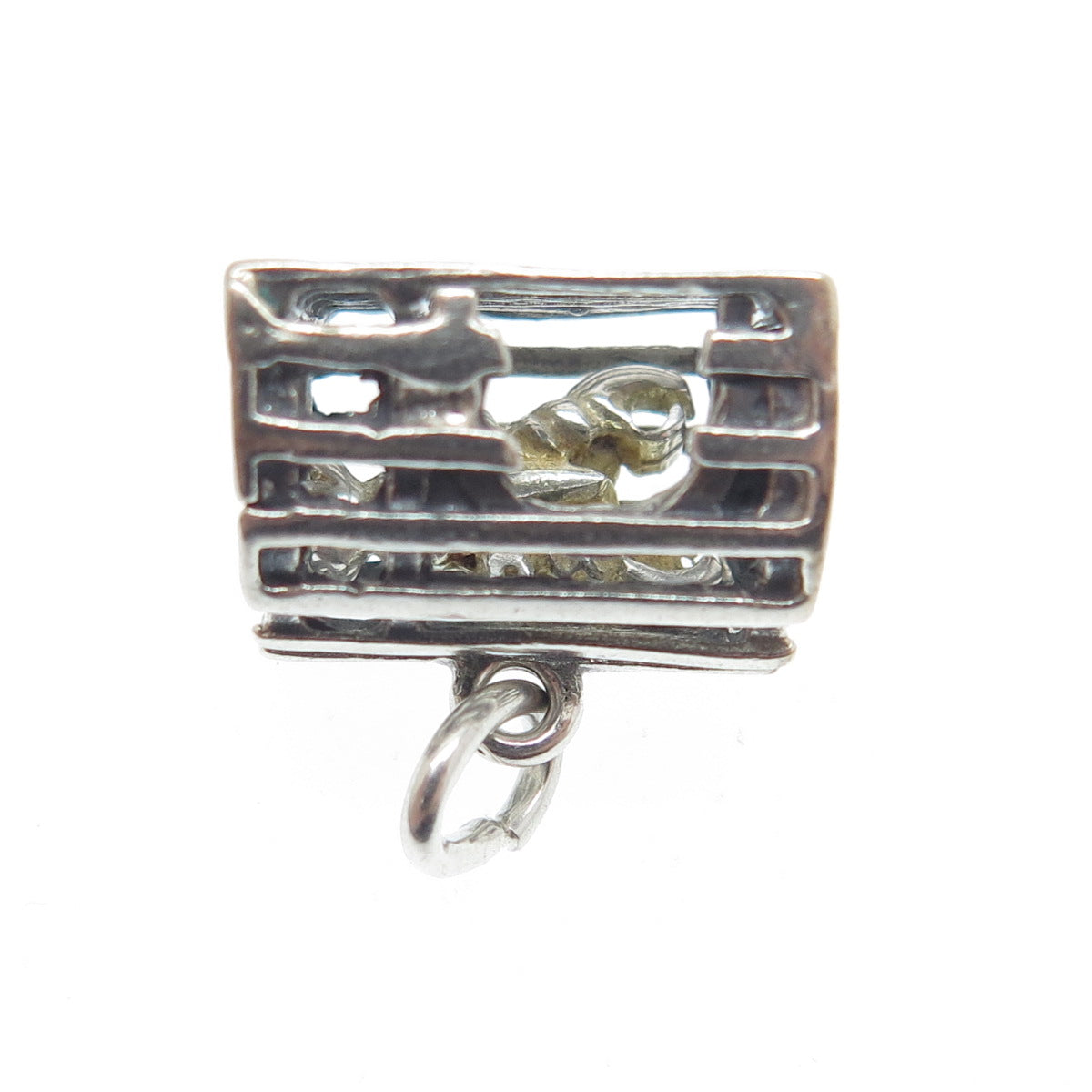 925 Sterling Silver Vintage Lobster Cage Minimalist Charm Pendant
