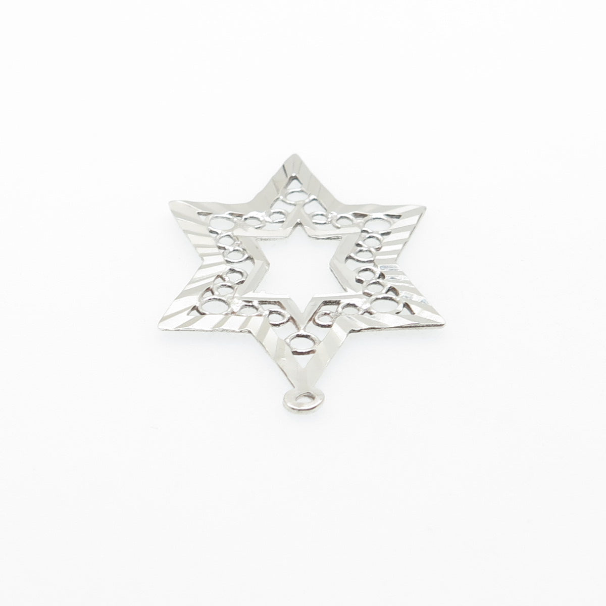 925 Sterling Silver Vintage Star of David Charm Pendant