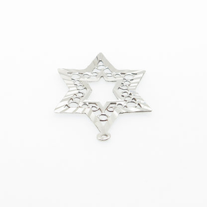 925 Sterling Silver Vintage Star of David Charm Pendant