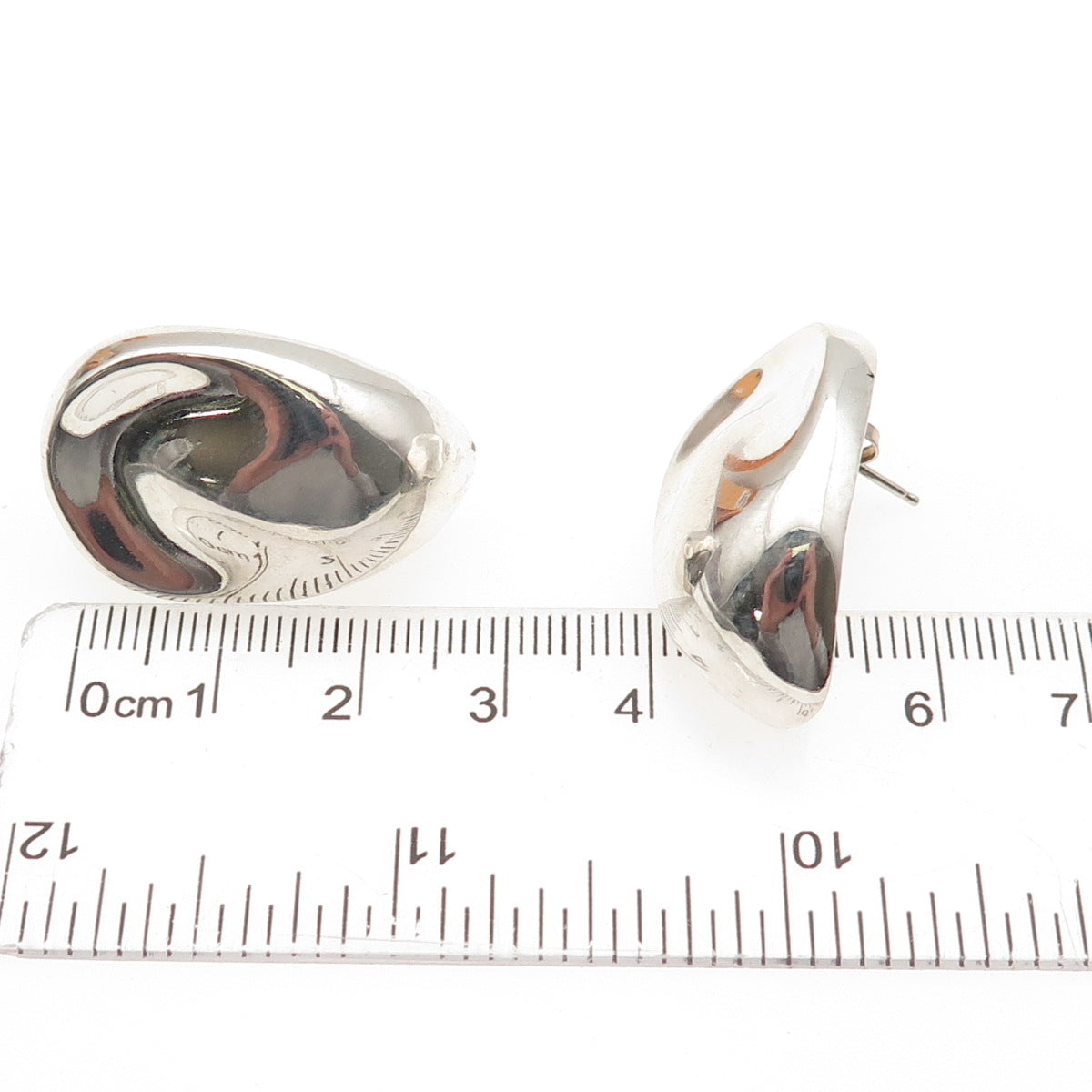 HOLLY RU 925 Sterling Silver Vintage Modernist Earrings