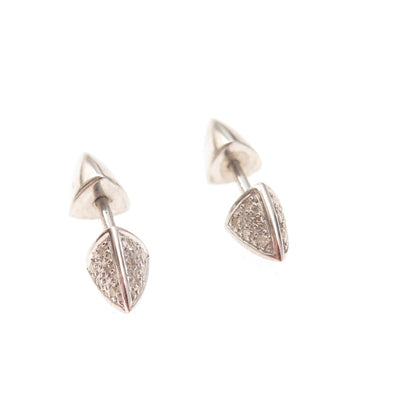 925 Sterling Silver Real Round-Cut Diamond Stud Earrings