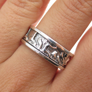 925 Sterling Silver Vintage Song of Solomon Judaica Band Ring Size 8.25