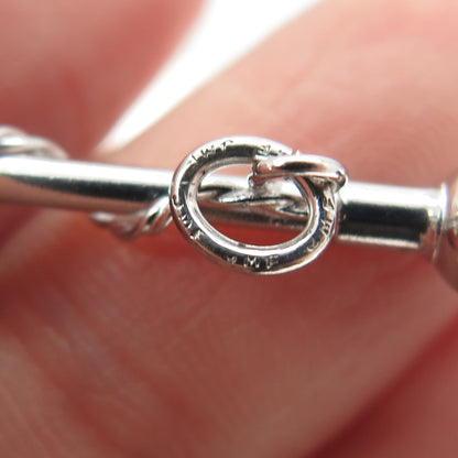 J.M. FISHER 925 Sterling Silver Vintage Drum Majorette Baton 3D Pendant