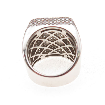925 Sterling Silver Round-Cut C Z Statement Ring Size 10.25