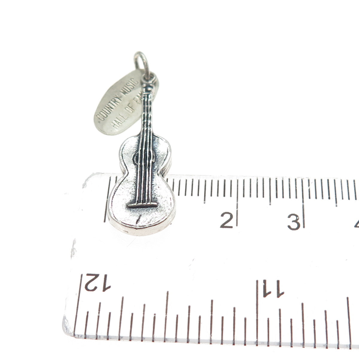 925 Sterling Silver Vintage Country Music Hall of Fame Guitar Charm Pendant