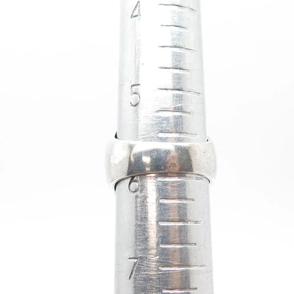 925 Sterling Silver Vintage Ribbed Domed Ring Size 6