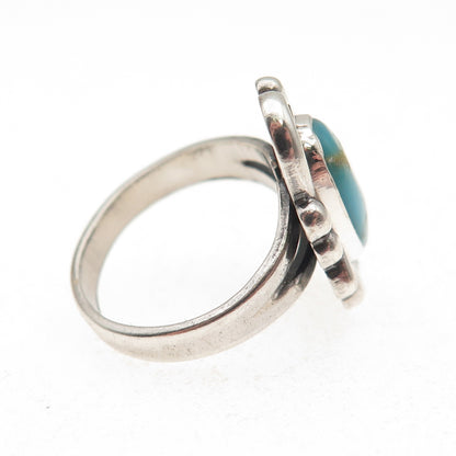 Bell Trading Post Old Pawn Sterling Silver Vintage Turquoise Tribal Ring Size 5