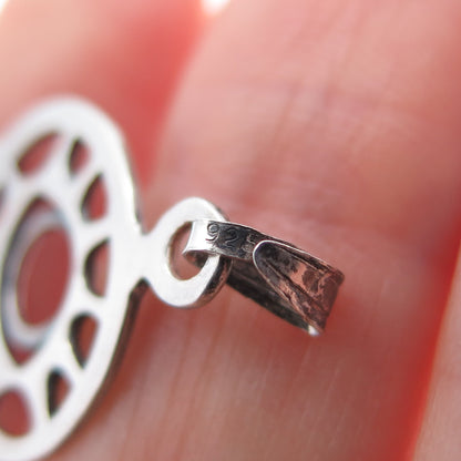 925 Sterling Silver Vintage Hamsa Amulet Oxidized Charm Pendant