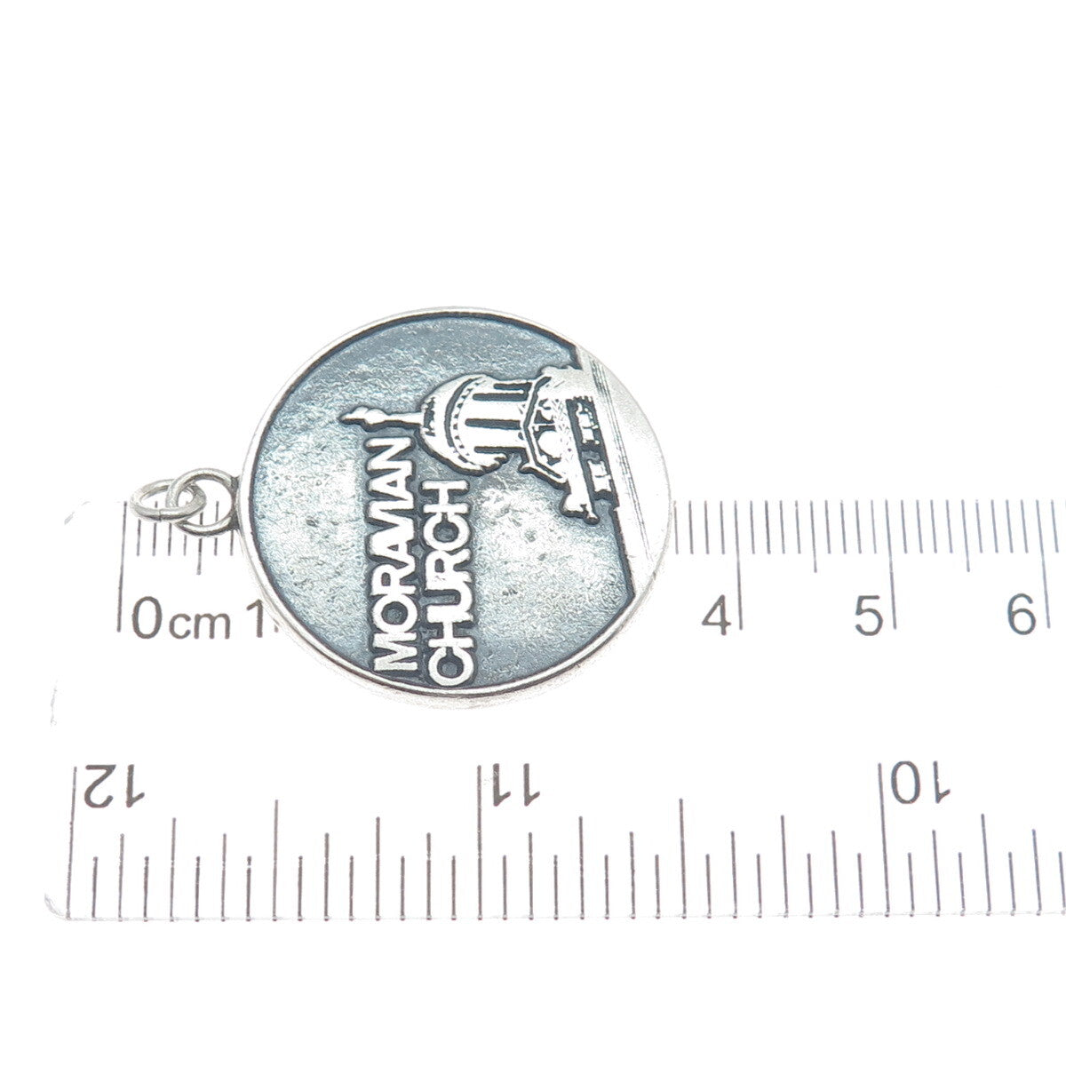 925 Sterling Silver Vintage Moravian Church Charm Pendant