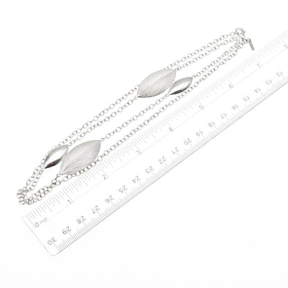 925 Sterling Silver Petal Station Cable Chain Necklace 28"