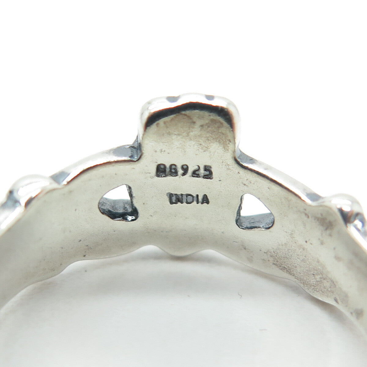 925 Sterling Silver Vintage Irish Claddagh Ring Size 9.25