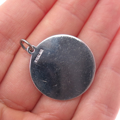 925 Sterling Silver Vintage A Date To Remember Heart Charm Pendant