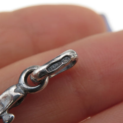 925 Sterling Silver Vintage Italy Enamel Violin Music Instrument Charm Pendant